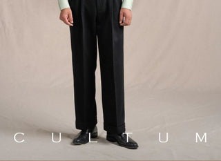 [CULTUM] 1930s Long Point Collar Cotton Shirt