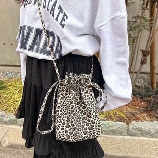 Leopard print shoulder bag