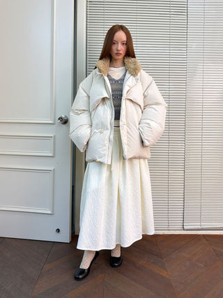 [NeverSeez] Jacquard Voluminous Skirt