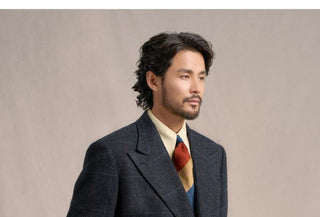 [CULTUM] 1930s Wool Herringbone Double Breasted Blazer