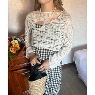 Perforated knit top