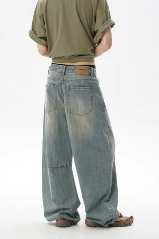 [MASONPRINCE] Washed Slub Denim Wide Leg Pants