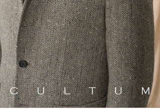 [CULTUM] Wool Blend Herringbone Blazer