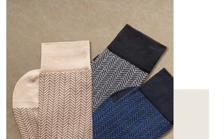 [CULTUM] Herringbone Mercerized Cotton Blend Socks