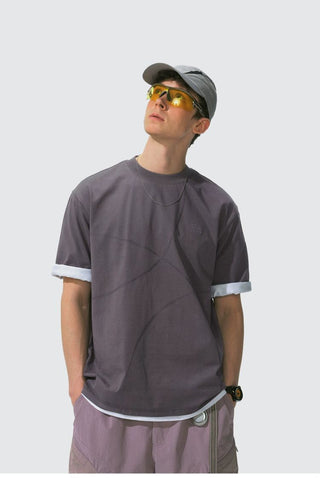[Monterest] 7A Antibacterial Stitch Panel Relaxed Tee