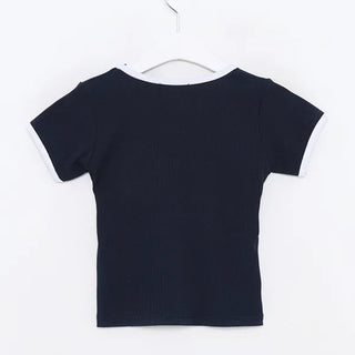 neon ribbed slim T-shirt