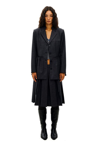 [Moromoro2] Collegiate Tailored Blazer and Pleated  Skirt Set