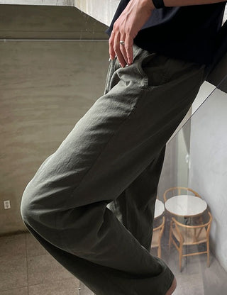 Boy Long Linen Elastic Waist Pants (5 colors)