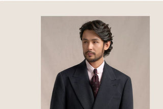 [CULTUM] Wool Twill Double-Breasted Peak Lapel Suit