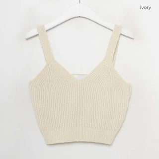 Cropped knit bustier