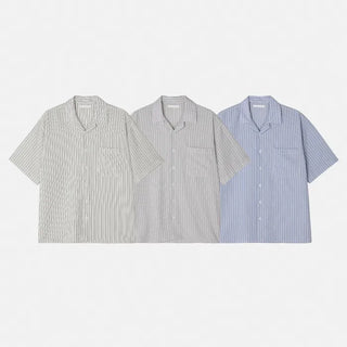 Striped short-sleeved shirt