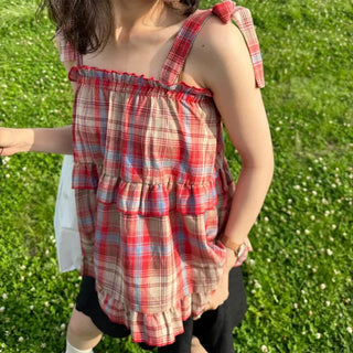 Checked camisole blouse