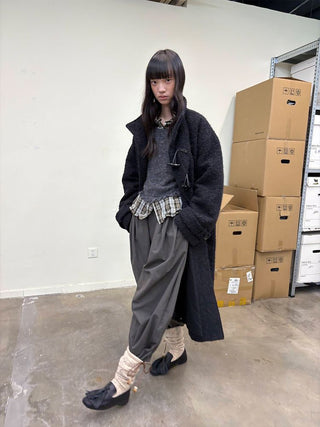 [NeverSeez] Pleated Wide-Leg Pants