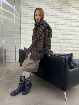 [NeverSeez] Fair Isle Wool Blend Cardigan