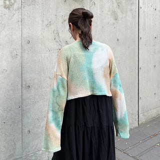 Tie-dye cropped knit