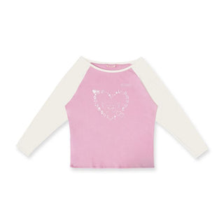 [Moromoro2] Y2K Bunny Print Wide Neckline Raglan  Tee
