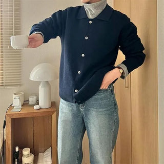 Colored button cardigan