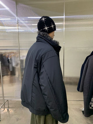 NEVERSEEZ Detachable Fur Collar Parka Jacket