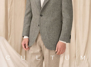 [CULTUM] Wool Blend Herringbone Blazer
