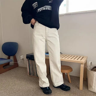 Long cream denim
