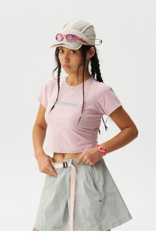 [Monterest] Quick-Dry Slim Fit Logo Crop Top