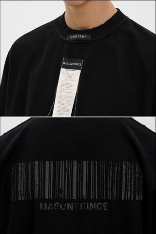[MASONPRINCE] Receipt Tag Raw Edge Short Sleeve T-Shirt