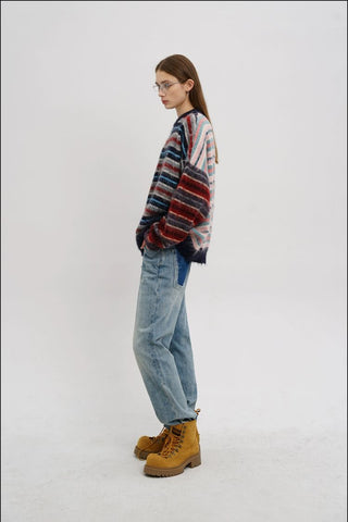 [MASONPRINCE] Striped Wool Blend Crewneck Sweater