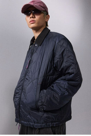 [Monterest] Quilted Coach Jacket with Corduroy Collar