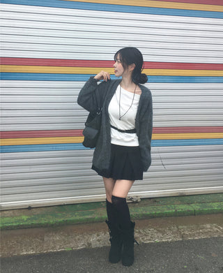 Angora V-neck cardigan