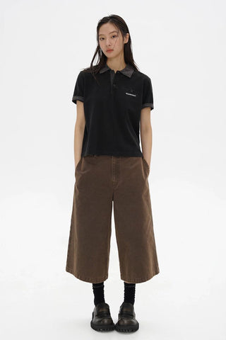 [MASONPRINCE] Check Collar Pique Cotton Polo