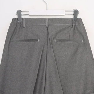 Stitched pintuck wide slacks