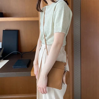 cream half sleeve knit