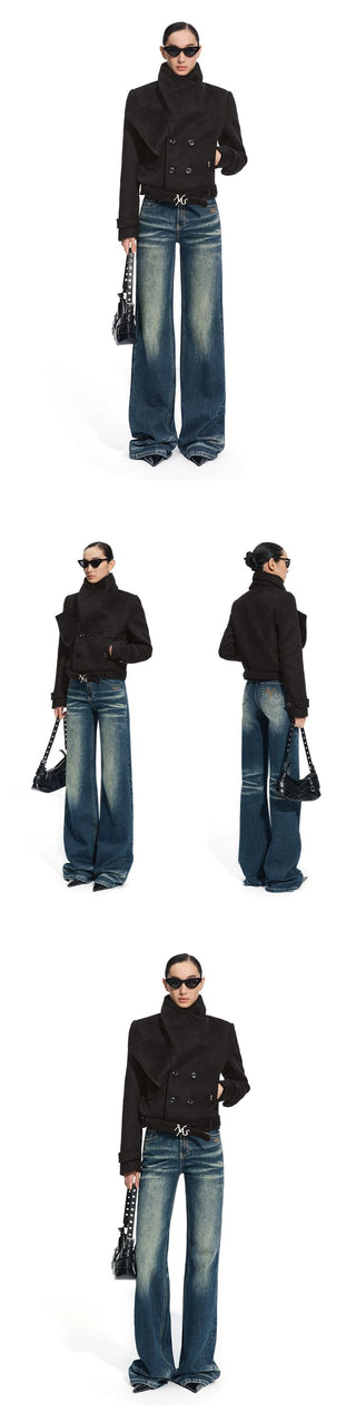 [NOTAWEAR] Shawl Collar Wool Blend Coat