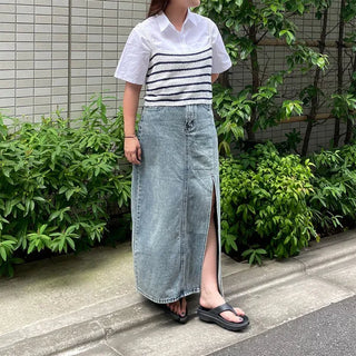 Cotton color short-sleeved shirt