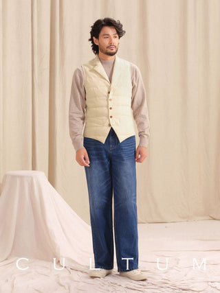 [CULTUM] Tailored Down Vest with Notch Lapel