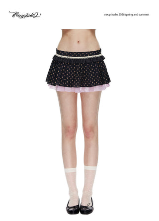 [NECY] Ditsy Dollhouse Lace Micro Skirt