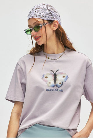 [Monterest] Ink Print Crewneck Cotton T-Shirt