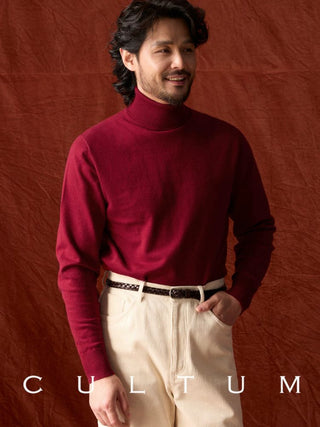 [CULTUM] Cotton Cashmere Blend Turtleneck Sweater