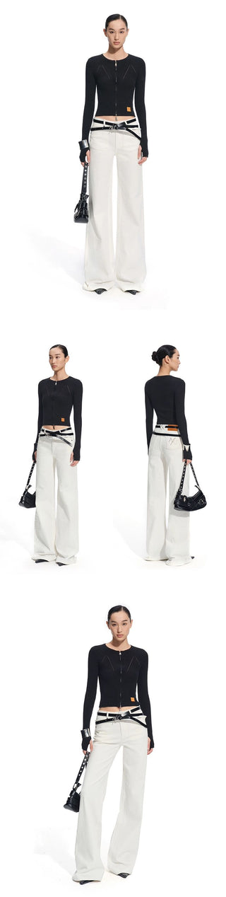 [NOTAWEAR] Denim No Waistband Straight-Leg  Jeans