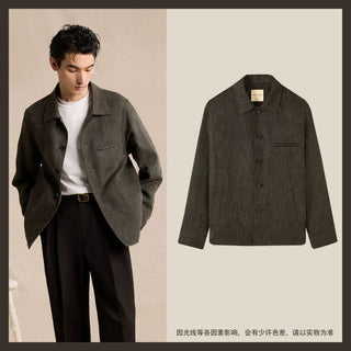 [CULTUM] Linen Blend Shirt Collar Jacket