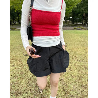 Side pocket nylon shorts