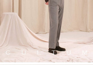 [CULTUM] Herringbone Brushed Elastic Waist Trousers