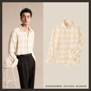 [CULTUM] Linen Blend Check Seersucker Shirt