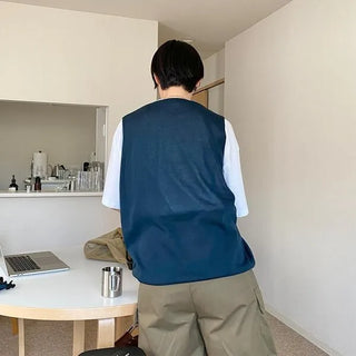 Linen knit vest