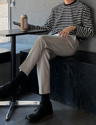 Stone Striped Oversized Long Sleeve Tee (4 colors)