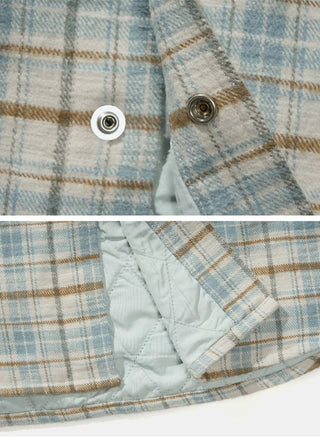 [Monterest] Quilted Padded Check Shirt Jacket