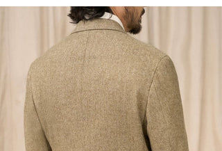 [CULTUM] Wool Blend Herringbone Double-Breasted Suit