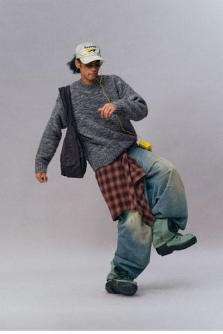 [Monterest] Multicolor Yarn Blend Crewneck Sweater