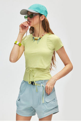 [Monterest] Slim Fit Tank & Tie-Front Tee Set