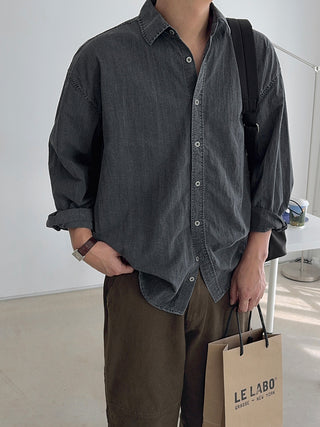 Luel Nylon Pigment Oversized Shirt